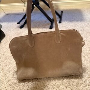 Chic Tan Suede Shoulder Bag